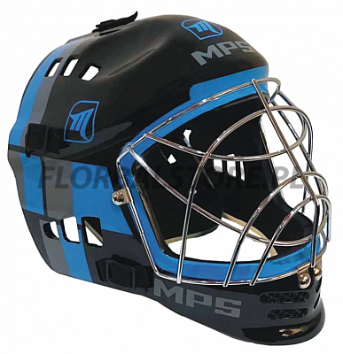MPS kask PRO BGB 2024- Metal Black/Blue helmet srebrna siatka