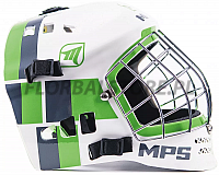 MPS kask PRO White/Green helmet srebrna siatka