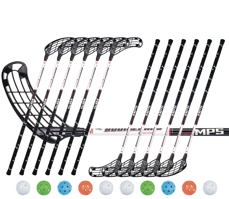 Set unihokejowy MPS Boomerang Black (12 kije)