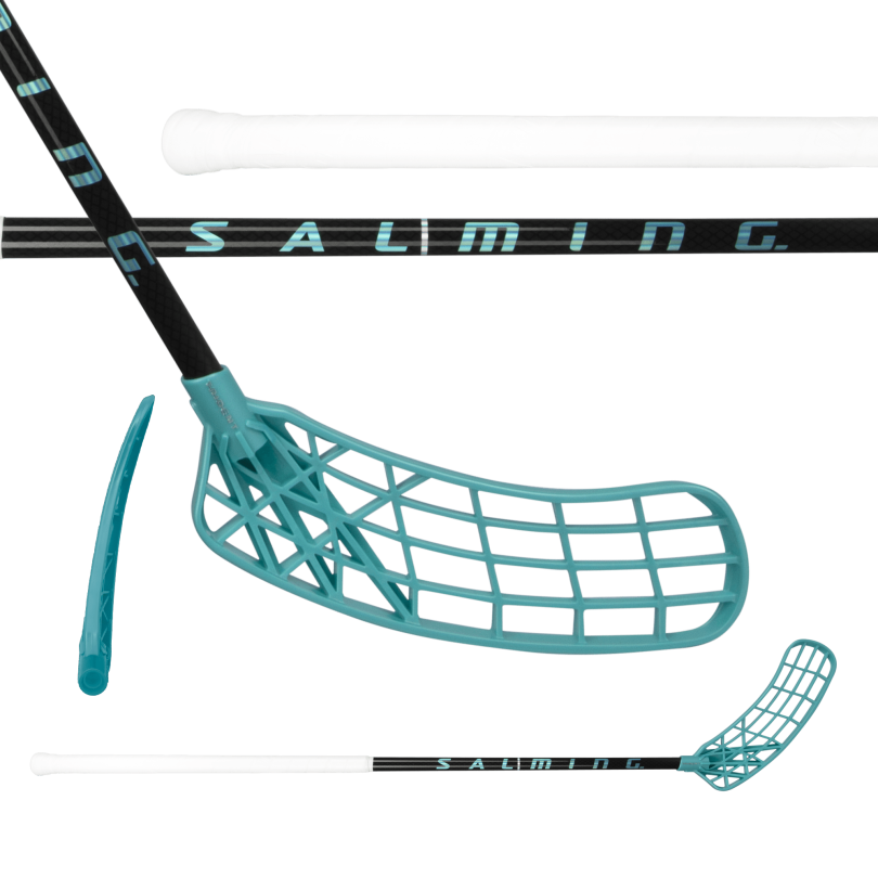 Salming Q-series Aero JR Trident TX 30 Black / Laguna Blue