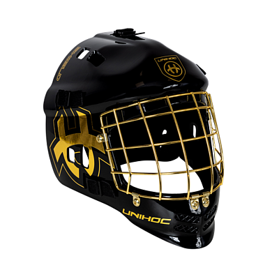 Unihoc maska bramkarska Shield black/gold