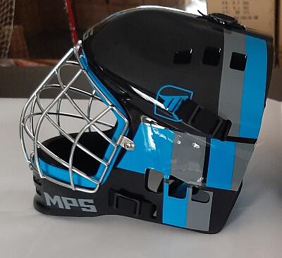 MPS kask PRO Black/Blue helmet srebrna siatka