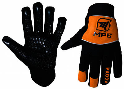 MPS Orange zestaw bramkarski + Pro Flame - Black/Orange + Unihokejowe rękawice MPS