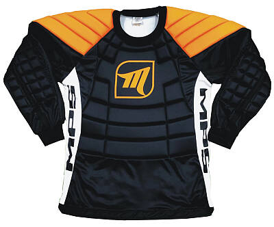 MPS ELITE zestaw bramkarski Orange + kask Pro Flame - Orange/Chrome + Unihokejowe rękawice MPS