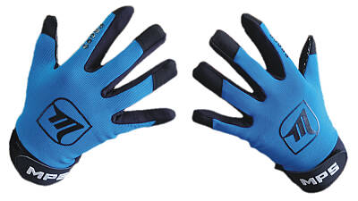 MPS ELITE zestaw bramkarski BLUE + kask Pro Flame - Black/Blue + Unihokejowe rękawice MPS